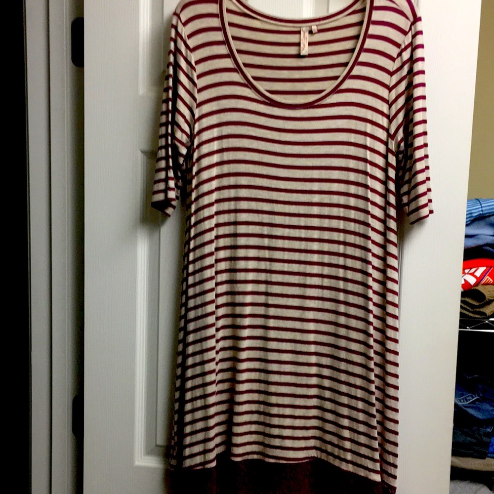 Red Camel Cotton Dress Size Large